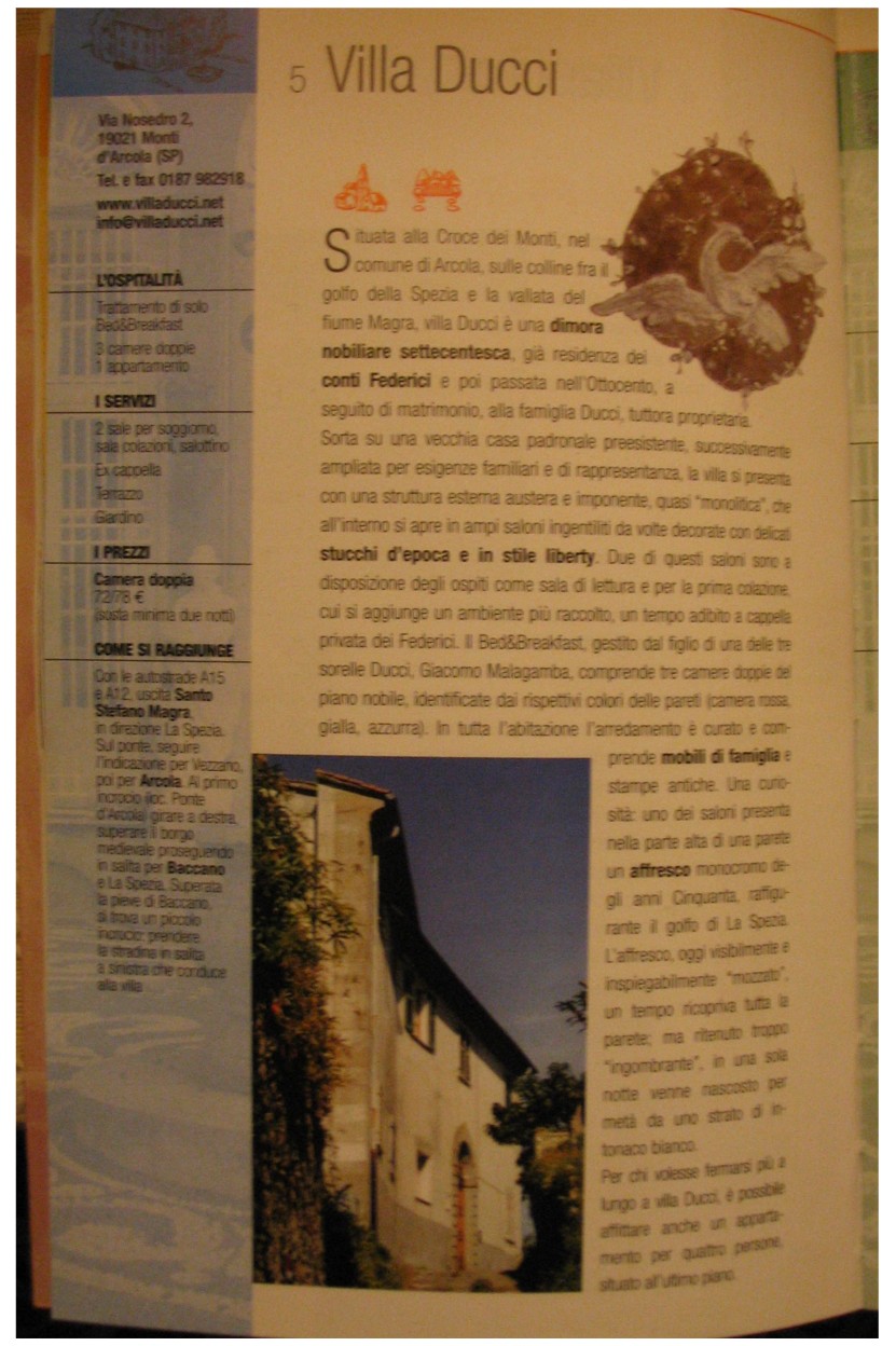 ospitalita di charme in Italia ed.De Agostini presenta Villa DUCCI