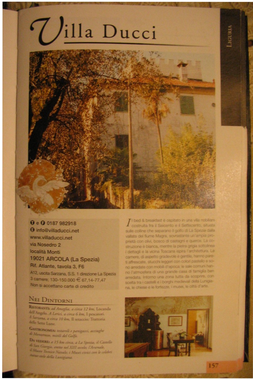 Touring Club Italiano consiglia Villa DUCCI